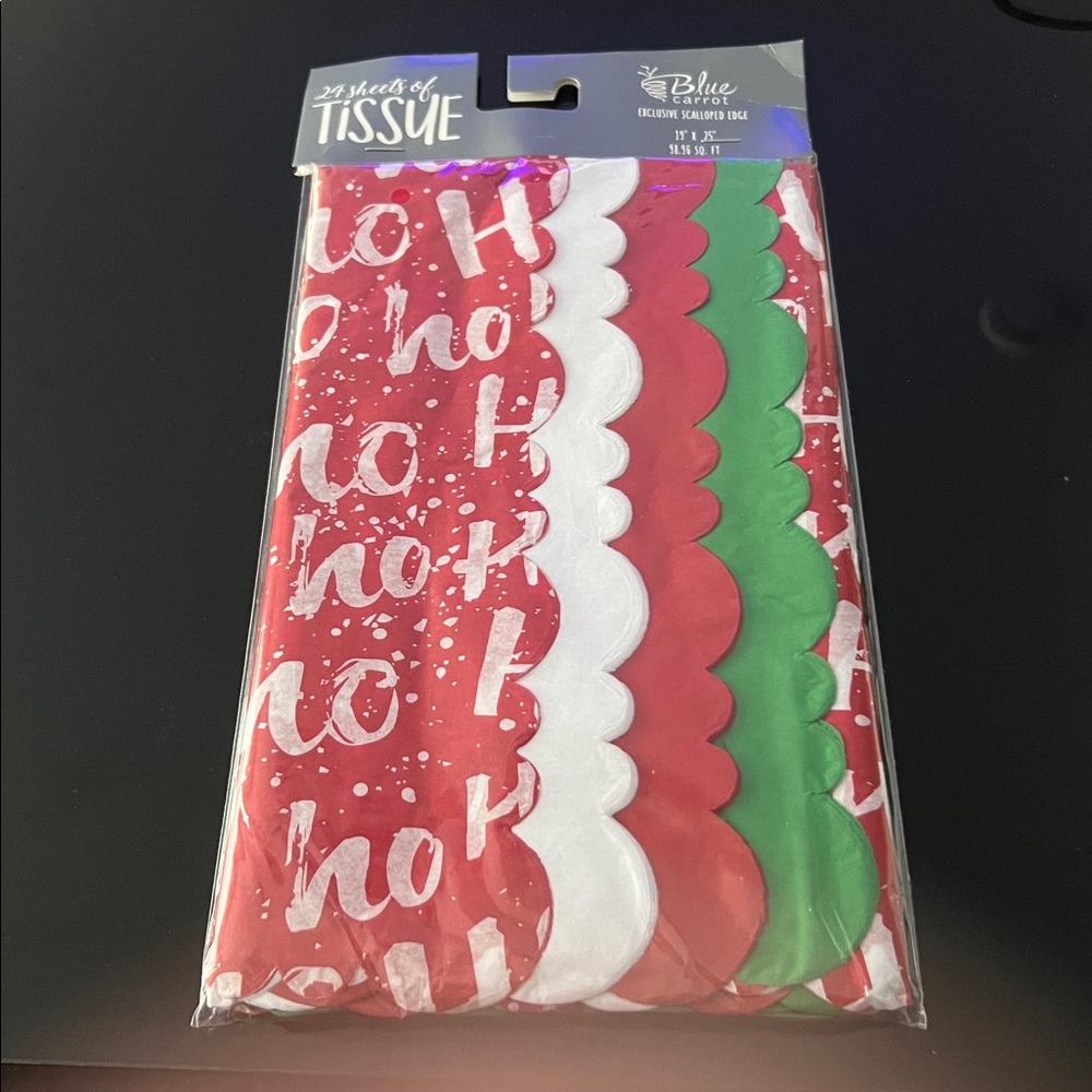 🎅🏼24 Sheets Tissue Paper Exclusive Scalloped 19"x25" Inches